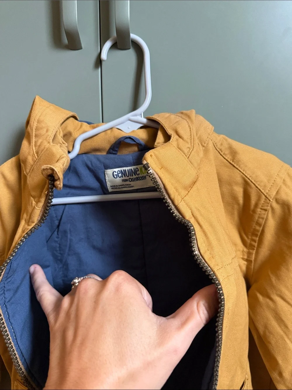 Genuine kids by Oshkosh Kids Hooded Utility Jacket in Mustard
